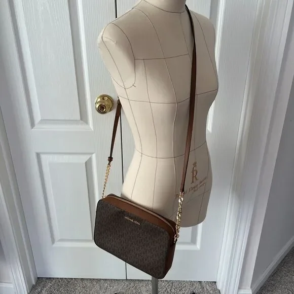 NWT $378 Michael Kors Jet Set Crossbody Bag Brown Adjustable Strap Women NEW - Picture 2 of 9